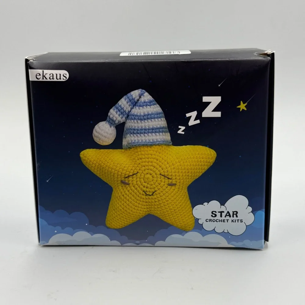 ekaus Star Crochet Kit for‎ Beginners Yellow Sleeping Star Amigurumi DIY Art